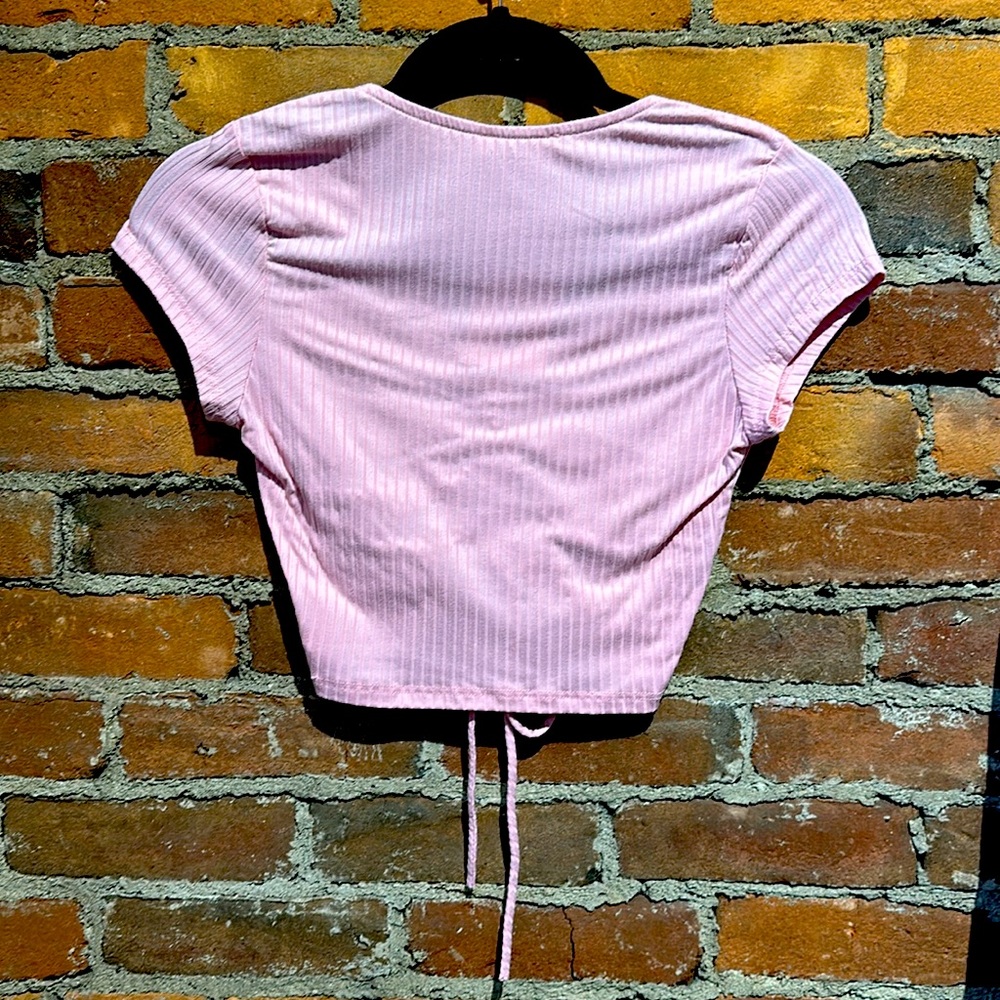 Pink Ruched Crop - Picture 2 of 3